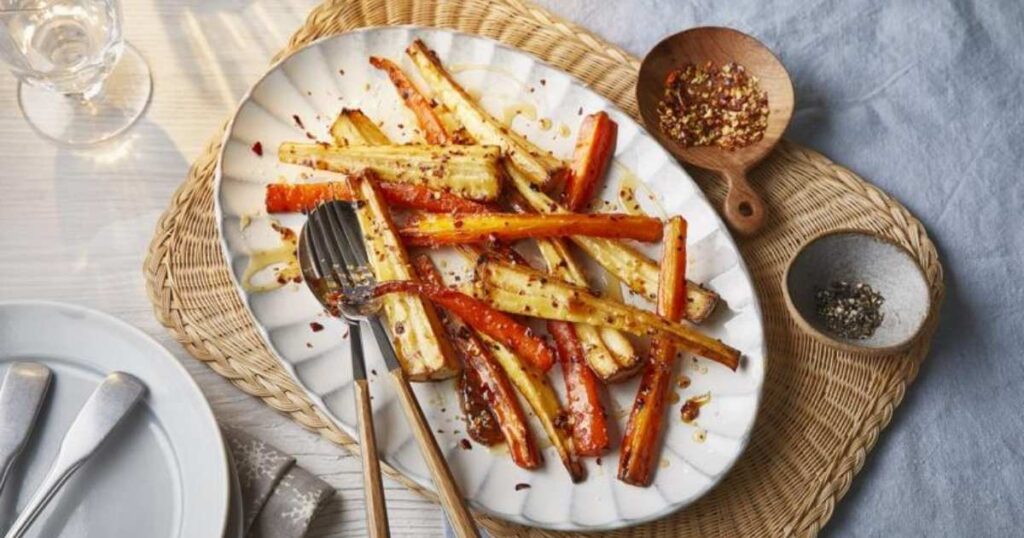 Festive Sides Roast Potatoes, Sweet Potatoes, and Parsnips